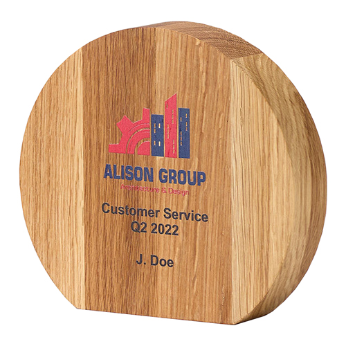 15cm x 16.5cm x 3.5cm Beech Circle Award